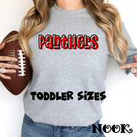 Panthers Red & Black Outline - Toddler Sizes