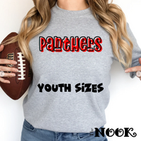 Panthers Red & Black Outline - Youth Sizes